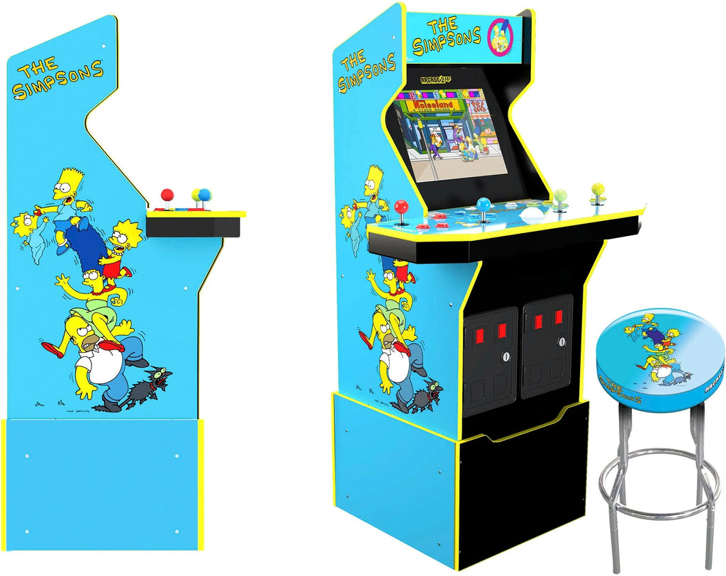 Arcade1Up – Máquina Arcade Edición 30º Aniversario de Los Simpsons con Taburete y Caja Metálica – Multicolor