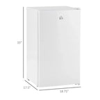 HOMCOM 3.2 Cu.Ft Mini Fridge with Freezer, Single Door Compact Refrigerator with Adjustable Thermostat for Bedroom