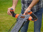 BLACK+DECKER BEMW471ES, Cortacésped eléctrico 1.600W 38 cm, Anchura de Corte de 38 cm, 6 Alturas Ajustables de Corte de 20, 30, 40, 50, 60 y 70 mm, Mango EASYSTEER de 3 Posiciones