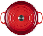 LE CREUSET Cocotte Ronde Basse en Fonte émaillée Signature, 30 cm, 6,2 L, Cerise, 21179300602430