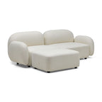 Nismaaya Oslo Modular Sofa Frosted Ivory 2 Seater with Ottoman