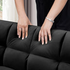 64.96 Velvet 3-in-1 Convertible Sofa Bed with Adjustable Back, Storage Pocket, and 500lb Weight Capacity