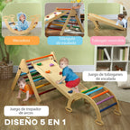 Triángulo De Escalada De Madera 5 En 1 Multicolor Aiyaplay