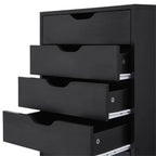 Narrow Wooden 9-Drawer Cabinet with Smooth-Glide Drawers and Top Storage Shelf