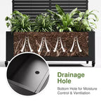 MAYEERTY Planter Box with Trellis Iron Black Louvered Classic Style 47x47x16in 3-Piece Set