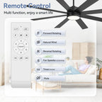 65 Inch 8-Blade Black LED Ceiling Fan with Light and Remote