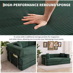 5-in-1 Convertible Sofa Bed, 78.8 Modular Corduroy Sleeper with Sturdy Frame, Multi-Functional Futon for Small Space, Living Room & Guest Room