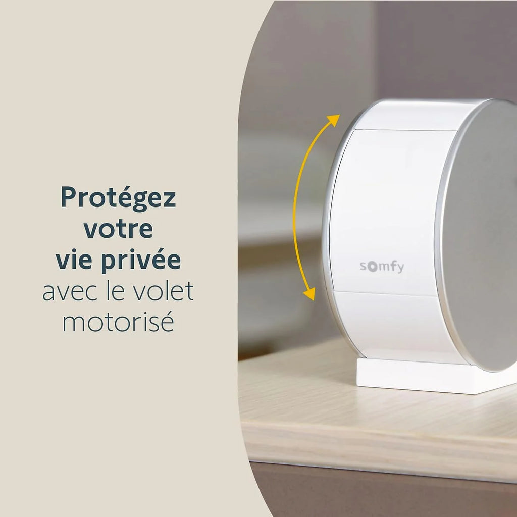 somfy 1870469 - Pack de 2 Indoor Camera, Caméras avec volet motorisé, Vision Nocturne, Détection de Mouvement, Grand Angle, Haut-Parleur, Microphone, Compatible : Alexa, Google Home et Tahoma
