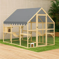 Cage pour chat extérieur en bois et polyester,200x120x170 cm