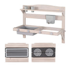 Cocina de juego y barro colgante – Madera certificada FSC – Acabado en gris grabado