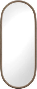 Vente-unique - Miroir Ovale en Bois d'hévéa - L. 50 x H. 120 cm - Naturel - SHAXI