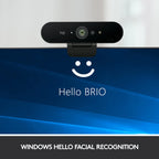Logitech - Webcam 4K Pro 4096 x 2160 con Micrófono con Cancelación de Ruido - Negro