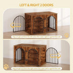 100cm Cage pour Chiens,Cage Chien de Taille Moyenne, Maisonnette pour Animaux,3 Portes, Porte arquée, 60 x 100 x 63 cm,Ivoire Clair