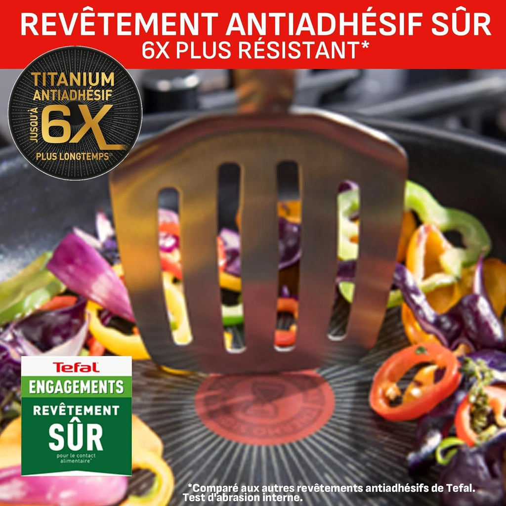 Tefal Ingenio Batterie de cuisine 20 pièces, Poêles, Casseroles, 2 poignées amovibles, Induction, Revêtement antiadhésif, Empilable, Compatible lave-vaisselle, Emotion L897SK04