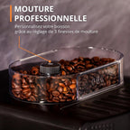 Krups Machine à café grain, 1,7 L, 2 tasses en simultané, Nettoyage automatique, Buse vapeur pour Cappuccino, Cafetière espresso, Essential noire YY8125FD, Noir