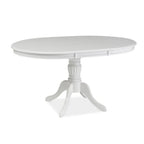 Table à Manger Blanche 106cm Extensible Blanche Avec Pied Central Ade Blanc Table