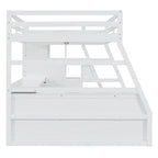 Full Pine Loft Bed with Desk and Storage