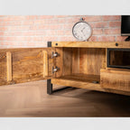 Iron Industrial Style Large Mango Wood Sideboard TV Unit