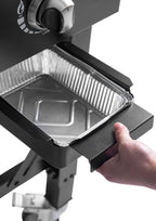 METRO PROFESSIONAL Barbecue Plancha à Gaz avec 4 Brûleurs Dayton, Acier Inoxydable, 14.8 kW, Allumage par Impulsion, 4 roulettes Pivotantes, Pliable, Noir