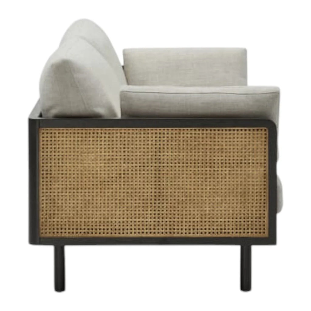 Neci Solid Teak Wood & Rattan 3 Seater Sofa