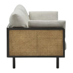 Neci Solid Teak Wood & Rattan 3 Seater Sofa