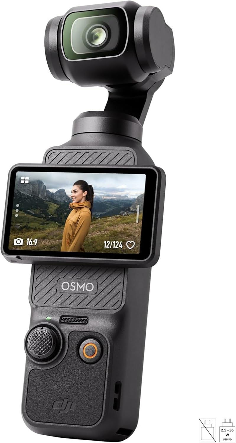 DJI Osmo Pocket 3, digital camera vlog CMOS 1'' et Vidéo 4K/120 ips, Stabilisation à 3 axes, MAP rapide,Suivi Facial/Objets,Écran tactile rotatif 2",petite Cam. Vidéo pour Photographie,YouTube