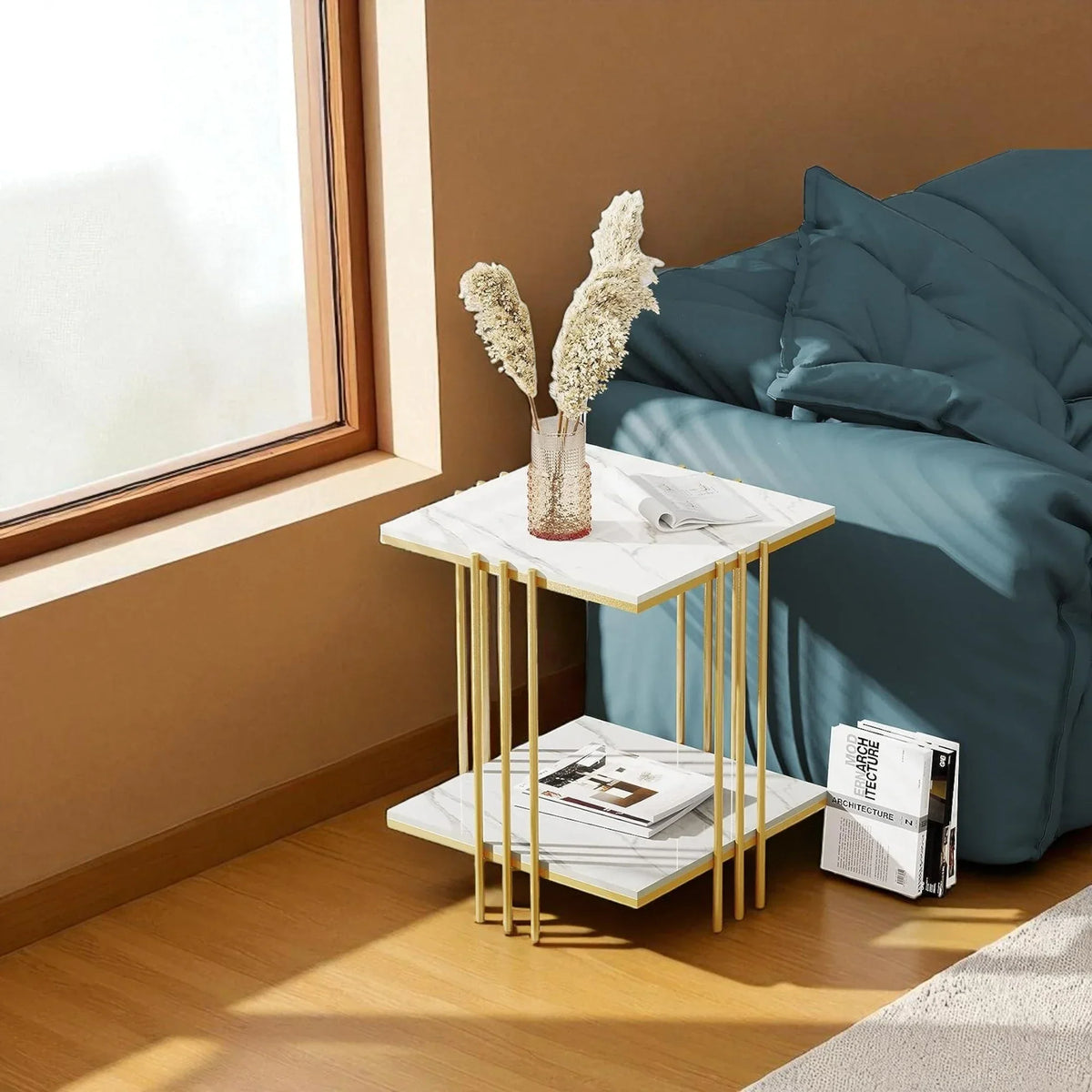 Elegant Thicken Sintered Stone Square Side Table