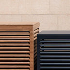 Cache Clim & Pompe à chaleur, XL - 126 x 56 x 113 cm Protège des intempéries, des nuisibles et des chocs Assure une excellente circulation de l’air Design discret et épuré Chêne