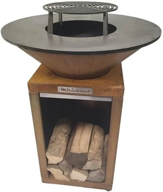 Brasero Acier corten Rond - 75 cm, 12 Personnes, Jardin et extérieur/Barbecues et planchas/Braseros