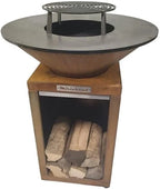 Brasero Acier corten Rond - 75 cm, 12 Personnes, Jardin et extérieur/Barbecues et planchas/Braseros