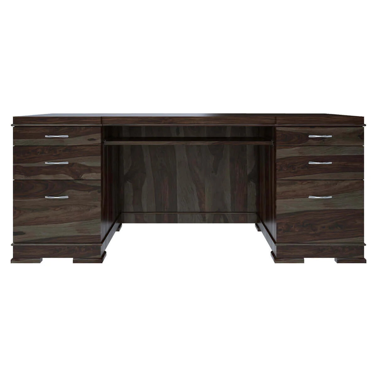Nismaaya Acelin Modern Solid Wood Office Executive Desk With Keyboard Tray