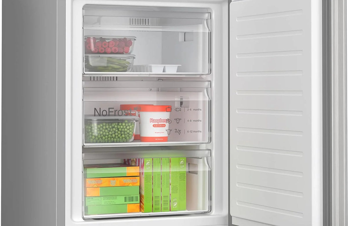 Bosch KGN367LDF- Série 4, Réfrigérateur combiné pose-libre,186 x 60 cm, Inox
