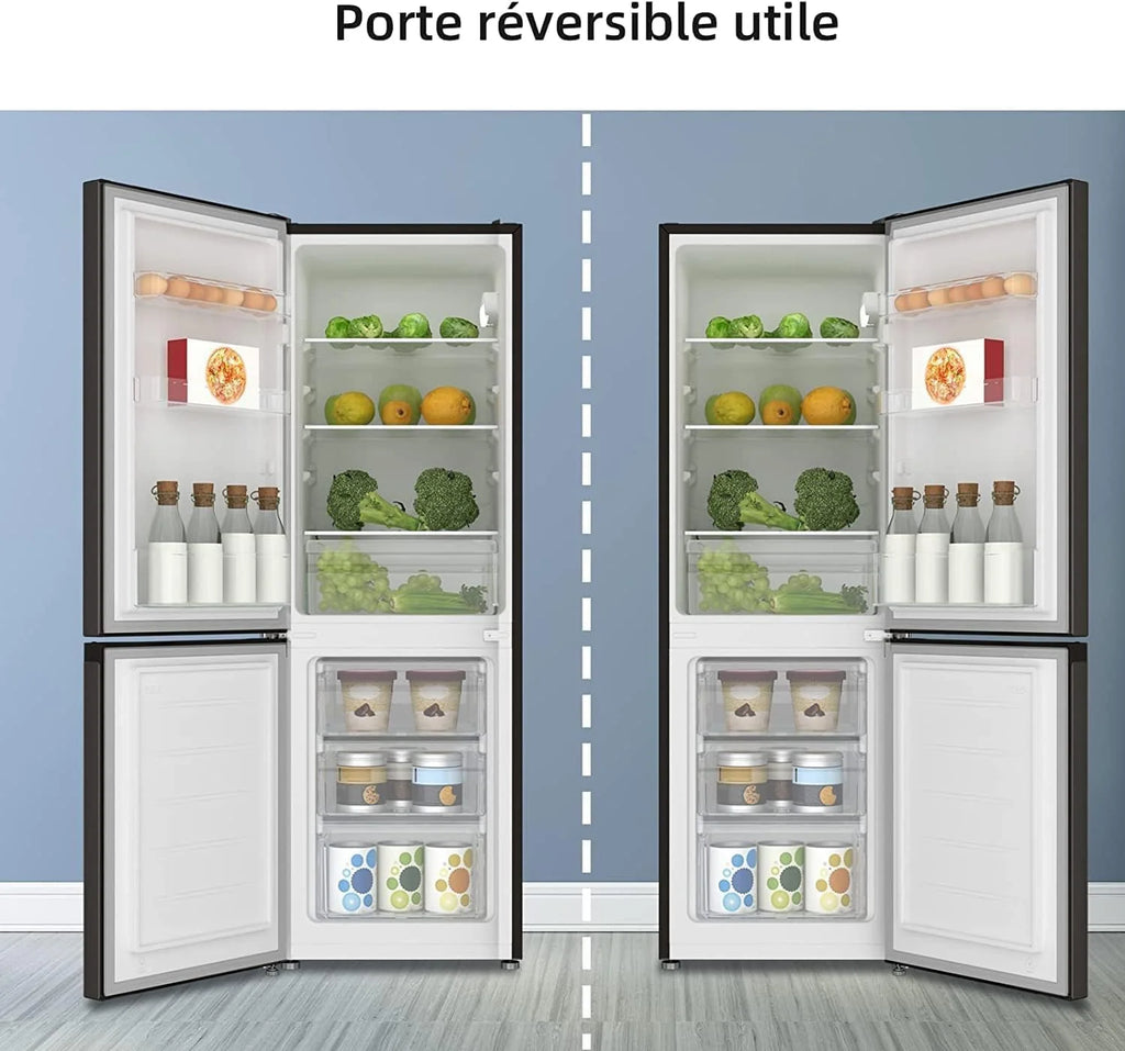 CHIQ Réfrigérateur congélateur bas FBM157L42 157L (109+48), Largeur 47cm, Low frost, 39 db, Portes réversibles, 12 ans de garantie sur le compresseur