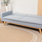 Don Descanso, Sofá Cama 3 plazas Reine, Tapizado en Tela, Sistema Apertura de Libro o Clic-clac, Medida sofá: 201x73x79 cm, Medida Cama: 201x99x42 cm, Incluye 2 Cojines, Gris Claro
