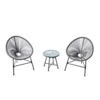 ACAPULCO - Ensemble de 2 fauteuils et table basse beige