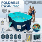 INDUSTEX Piscine Pliable Foldable Pool, Piscine pour Enfants et Adultes Portable, Piscine Amovible, Baignoire, Piscine Jouet, Piscine pour Animaux de compagnies (130 x 90 x 45 cm)