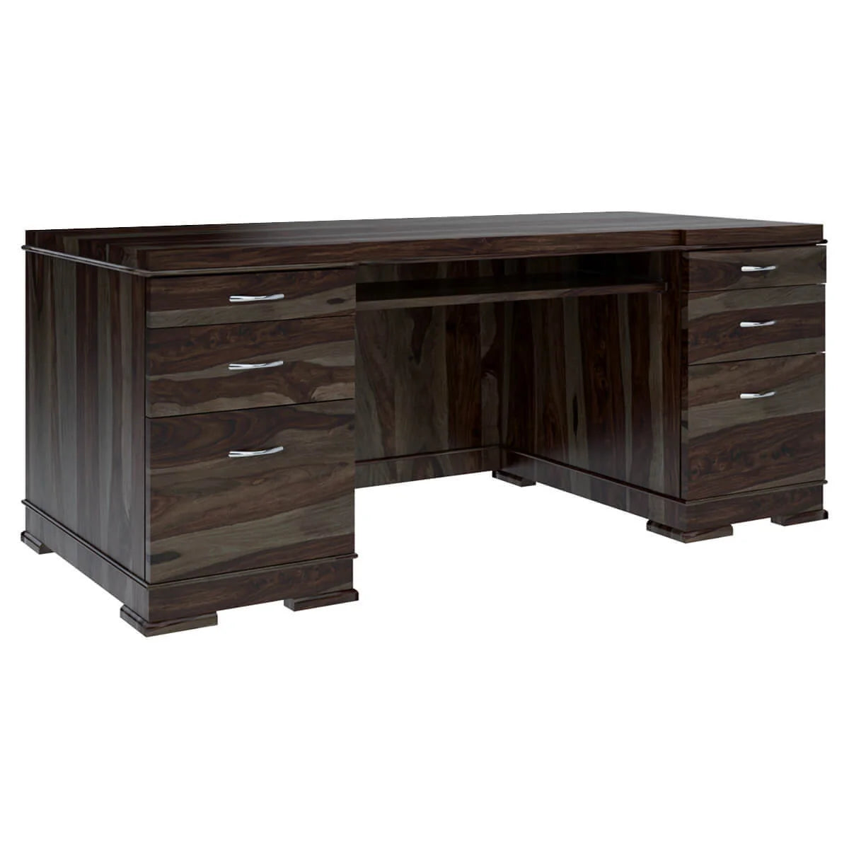 Nismaaya Acelin Modern Solid Wood Office Executive Desk With Keyboard Tray