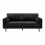 Patrice Leather 3 Seater Sofa (Black)