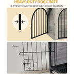 100cm Cage pour Chiens,Cage Chien de Taille Moyenne, Maisonnette pour Animaux,3 Portes, Porte arquée, 60 x 100 x 63 cm,Ivoire Clair