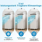 Climatiseur Mobile 9000 BTU, Mobile Klimageräte Avec Tuyau d’évacuation, Climatiseur Mobile Silencieux