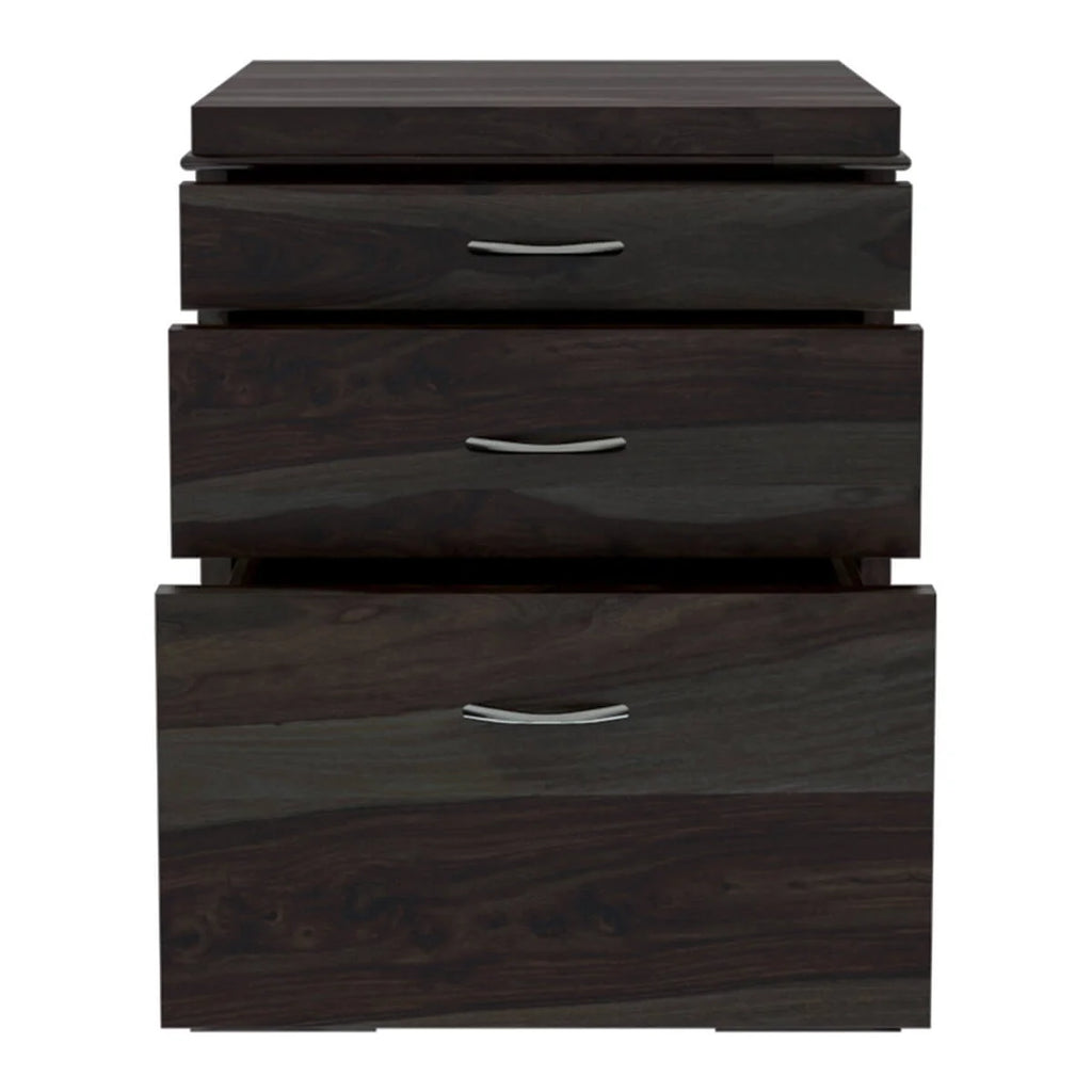Nismaaya Acelin Modern Solid Wood 3 Drawer File Cabinet