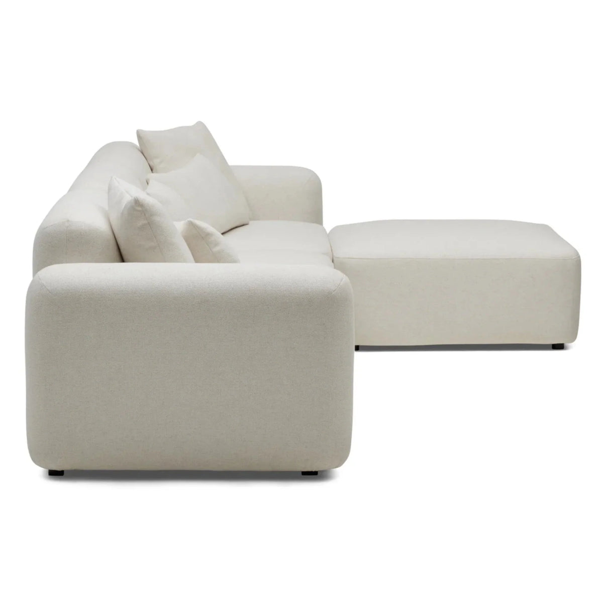 Nismaaya Pascal Modular Sofa Ivory White 3 Seater with Ottoman