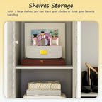Wardrobe Armoire Closet 59W Large Freestanding Wardrobe Cabinet White