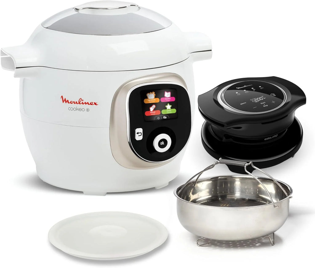 Moulinex Cookeo+ avec Extra Crisp, Multicuiseur, Air fryer, 10modes de cuisson, Cuisson sous pression, Recettes faciles pas à pas, CE85XCF0, Blanc