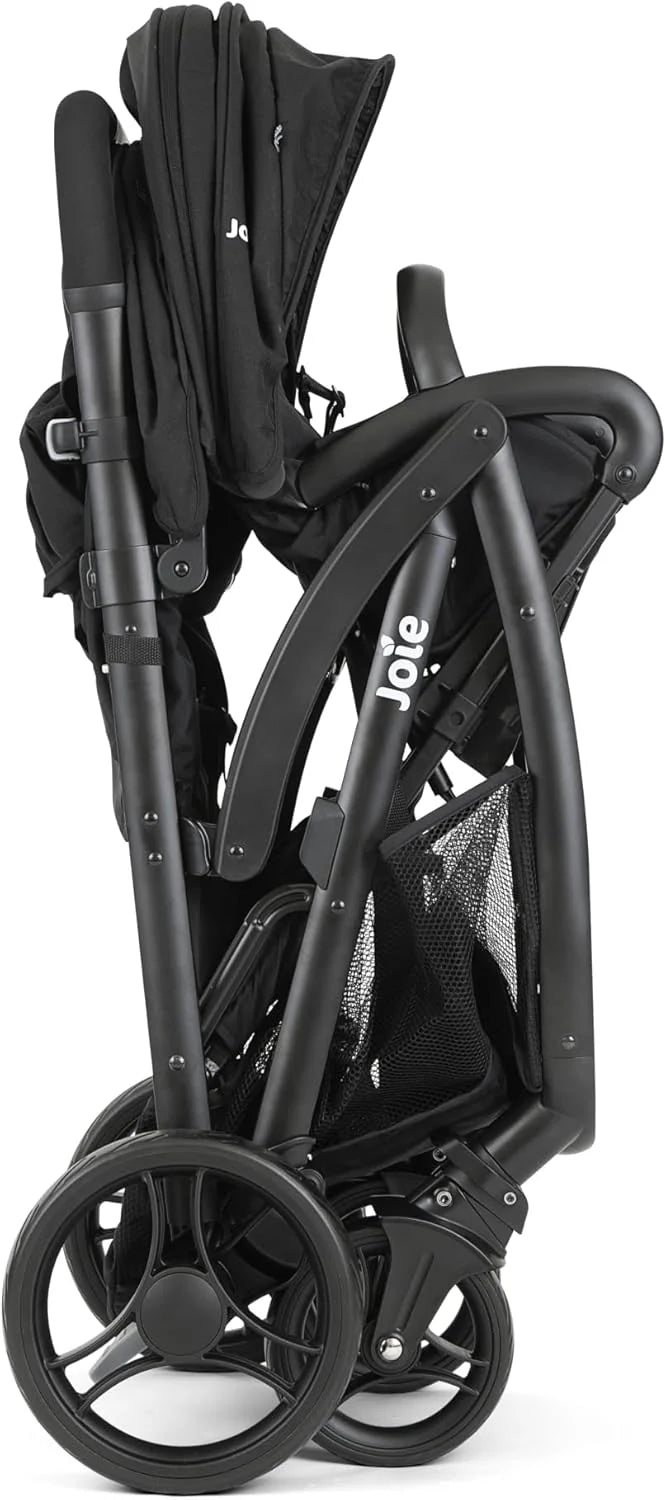 Joie - Evalite Duo - Poussette Double Légère - Siège Arrière Inclinable À Plat - Compatible Sièges Auto Et Nacelles - Suspension 4 Roues - Harnais 5 Points SoftTouch - Dès la naissance