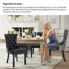 Upholstered Tufted Velvet Dining Chair with Solid Wood Legs Set of 6