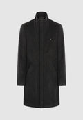 Manteau zippé en laine gris foncé