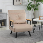 HOMCOM Sofa Bed 2 Seater Folding Sofa Bed Upholstered in Velvet with 5 Levels Adjustable Backrest and Padded Pillows for Office Bedroom Living Room 102 x 73 x 81 cm Beige
