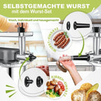 KESSER Robot de cuisine universel 3 en 1 K-KM 3000 avec hachoir à viande, pétrisseur, mélangeur multifonction, bol de 5,5 l avec 3 outils mélangeurs, presse-agrumes 1,5 l, kit d'accessoires, pâtes et