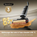DREAME H15 Pro Heat Aspirateur Laveur, Nettoyage des sols à 85 °C, bras robotisé IA GapFree, capteur RVB intelligent, 22 kPa, 0 nœuds, lavage brosse à 100°C, séchage en 5 min à 90°C,contrôle par appli